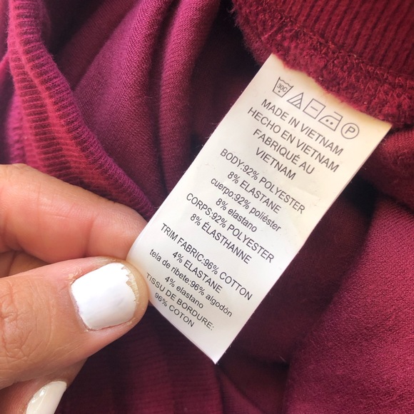 Michael Kors Burgundy Velvet Drawstring Sweatpants Women’s Size L Elastic Waist - Picture 7 of 16